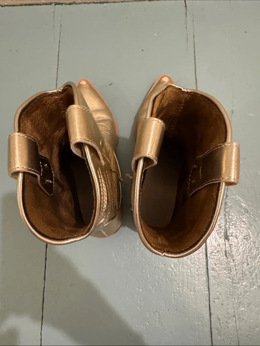 Metallic Gold girls Western cowboy Boots